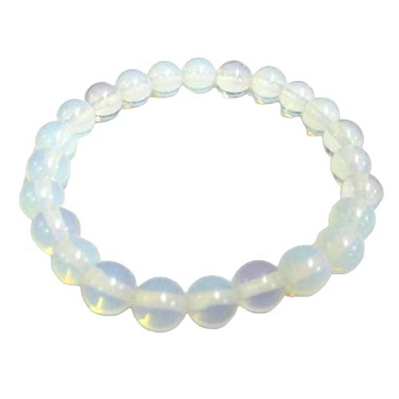 crystalmiracle Beautiful Opalite Beaded Round Bracelet Healing Fashion Jewelry Men Women Gift