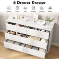 thumbnail image 4 of White Dressers Bedroom Dresser 6 Drawer Storage Chest of Drawers Double Dresser Storage Side Cabinet Room Furniture for Bedroom Living Room, 4 of 13