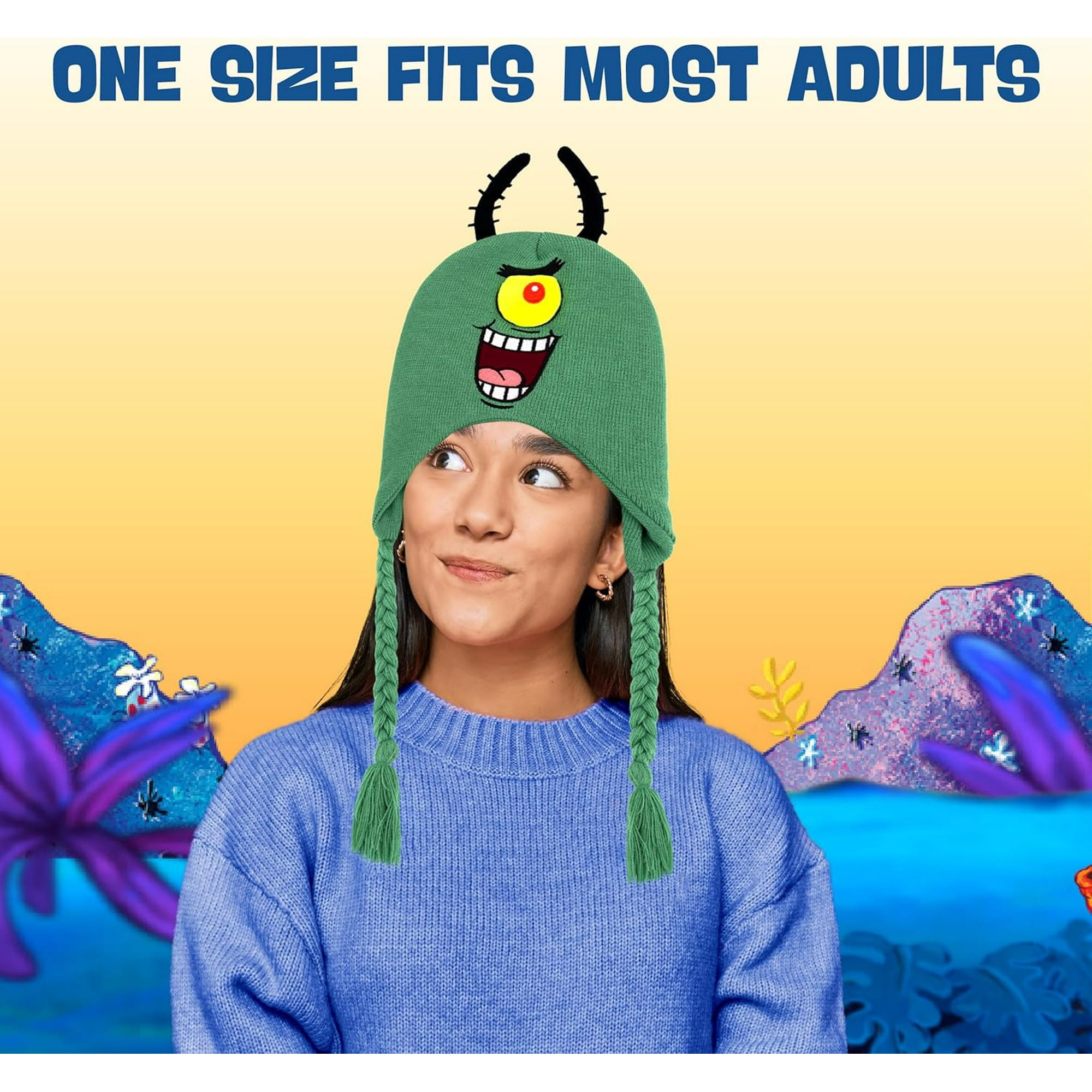 shiyou-Spongebob Squarepants Beanie Hat, Plankton Peruvian