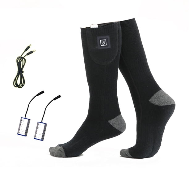 Calcetines de calefacción eléctrica de invierno Medias térmicas (constante negro con cargador) Likrtyny Deportes al aire libre Salida diaria Juego de fiesta