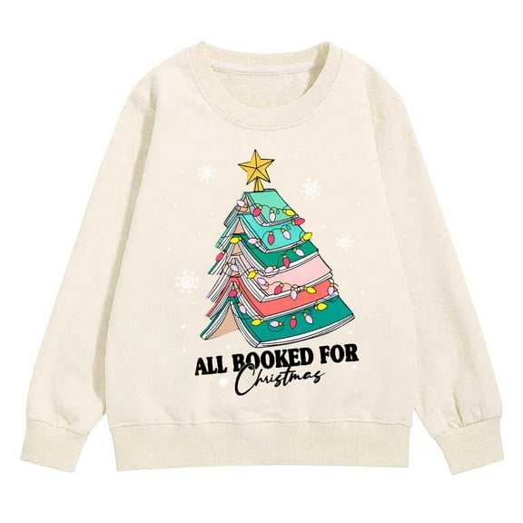 XQYLOS Toddler Boys Long Sleeve Christmas Sweatshirt Cotton Pullover Top Holiday Par𝗍y Xmas Graphic Sweater for Kids 3-14T