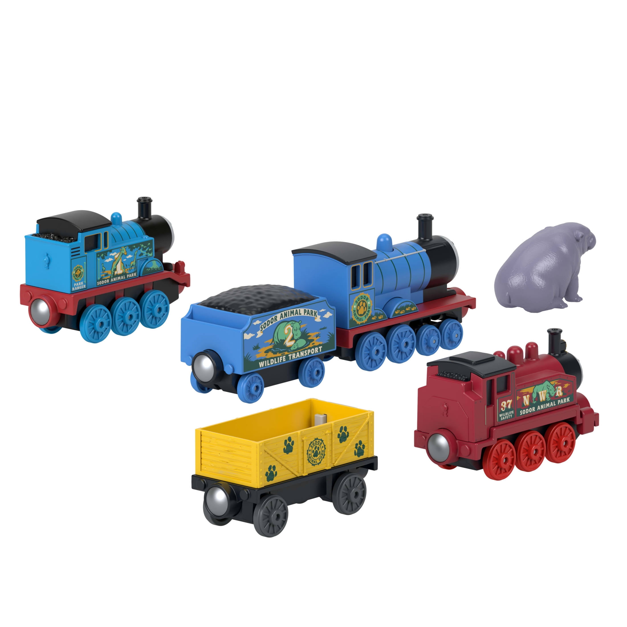 Thomas & Friends by Fisher Price Sodor Animal Park Die-Cast Multipack with Toy Trains & Hippo Toy