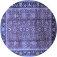 thumbnail image 1 of Ahgly Company Machine Washable Indoor Round Oriental Blue Industrial Area Rugs, 6' Round, 1 of 4