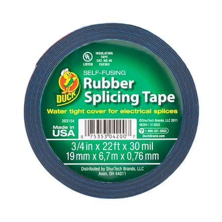 Duck Brand .75 in. x 22 ft. Rubber Electrical Splicing Tape, Blue