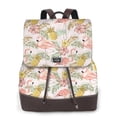 thumbnail image 1 of Disketp Tropical Flamingo Pineapple Mochila de Cuero para Mujer, Bolso de Espalda Antirrobo con Estilo para Viaje, Trabajo y Uso Diario, 1 of 4