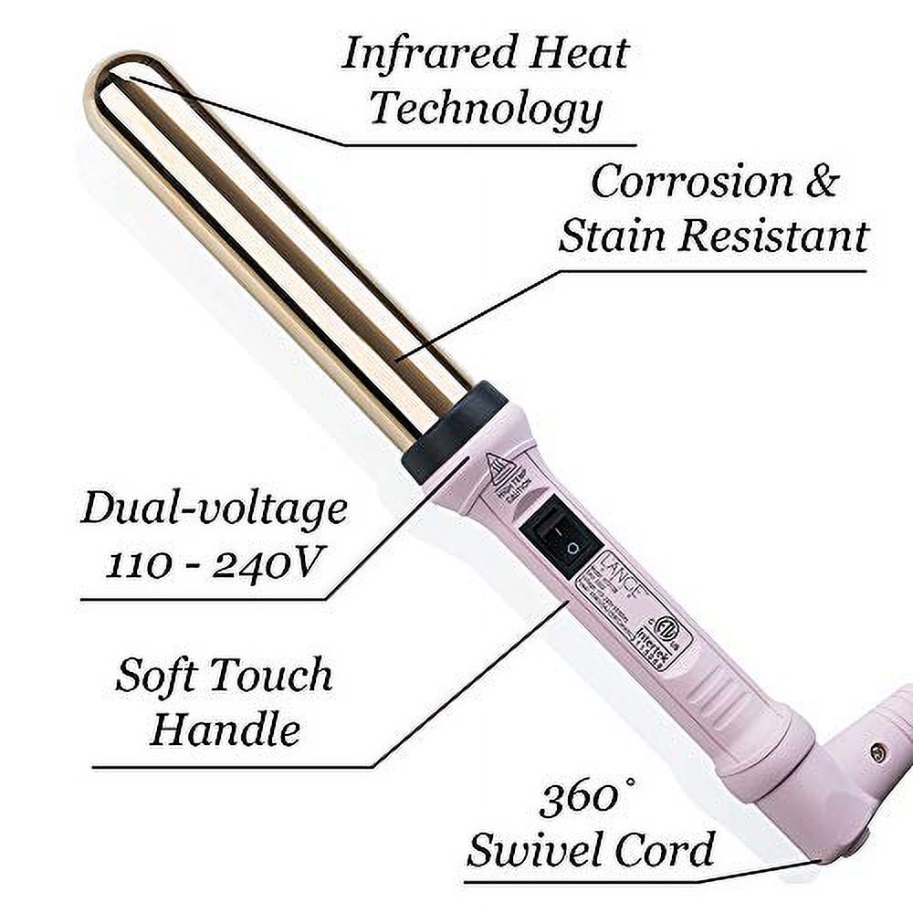 L'ange Hair Ondulé Titanium 1-Inch Curling Wand | Salon Hair Styling Wand for Beach Waves