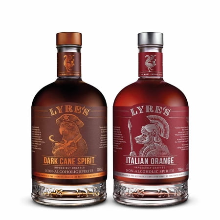 Lyre's Jungle Bird Non-Alcoholic Set (Pack of 2) | Dark Cane (Dark Rum Style) & Italian Orange (Aperitivo Style) | Award Winning | 23.7 Fl Oz