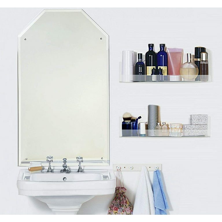 DIY Bathroom organization hack: Clear acrylic shelves  Wall mounted shelves,  Floating shelves, Bathroom organization diy