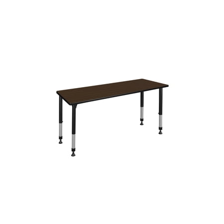 Regency Kee 60 x 30 in. Height Adjustable Classroom Activity Table- Neo Walnut Top & Black Base
