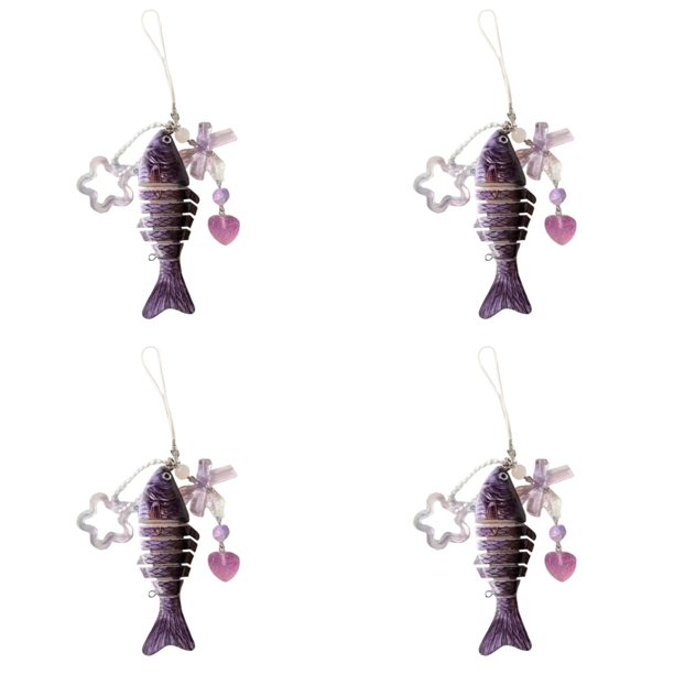 Llavero Pescado Acrílico Encantador Joyas Pez Regalo () Púrpura