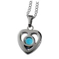 thumbnail image 2 of Stainless Steel Light Blue Glass Crystal Mother and Son Heart Pendant, 2 of 4