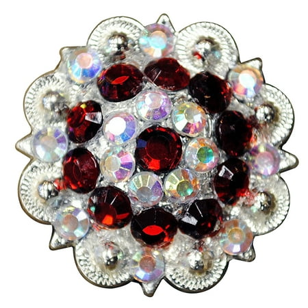 New Western Rhinestone Concho - 1 pc HILASON WESTERN BERRY CONCHOS GLASS RHINESTONES BLING 1.5