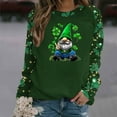 thumbnail image 4 of St. Patricks Day Shirts for Women Long Sleeve Crewneck Sweatshirt Irish Gnome with Shamrock Print Tops Cute Graphic Pullover, 4 of 5