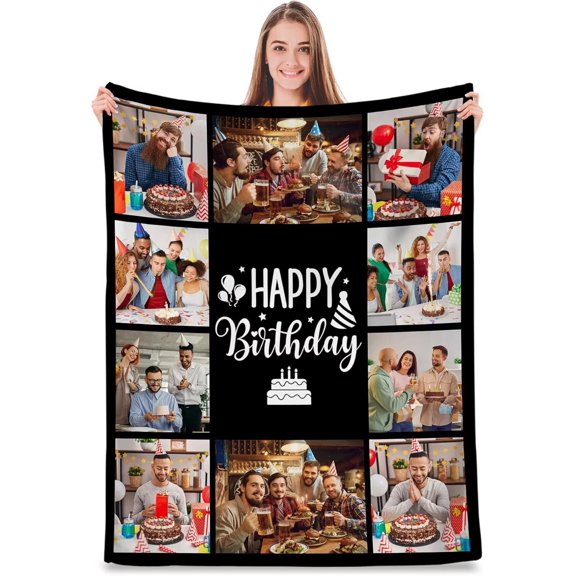 AISENIN Personalized Birthday Gifts for Best Friend Custom Blanket for Best Friend with Photos for Women Gifts for Friend Soul Sister, BFF, Unique Besties Gifts