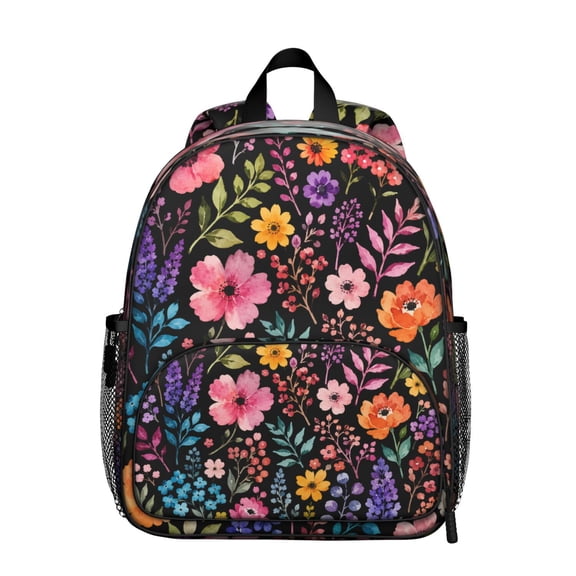 Women Floral Backpack Oxford Fabric Lightweight Padded Strap School Campus