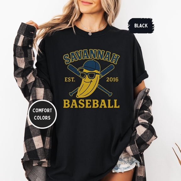 Retro Savannah Baseball Banana Sports Team Fan T-Shirt Size S-5XL