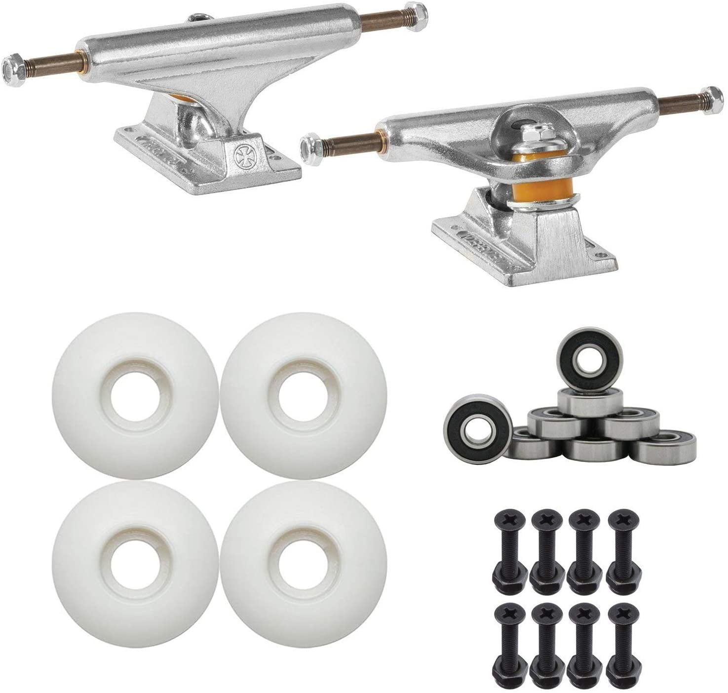 INDEPENDENT 139mm Skateboard TRUCKS 52mm Wheels and Bearings COMBO PACKAGE 
