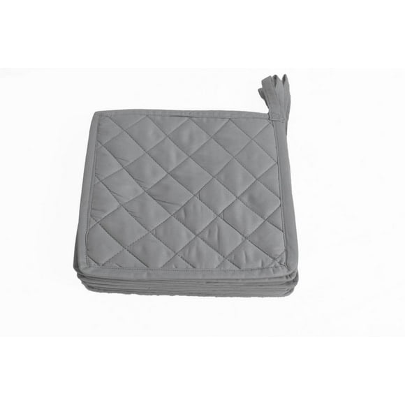 HM Covers 100% Cotton (Pack of 80) Pot Holder 7" x 7" Square, Solid Silver Grey Color Everyday Quality Kitchen Cooking, Heat Resistance!! - Made