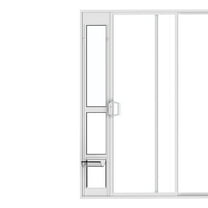 Hakuna Pets Medium White Glass Sliding Door Patio Pet Door, With Lockable Flap, Suitable for Most Sliding Doors