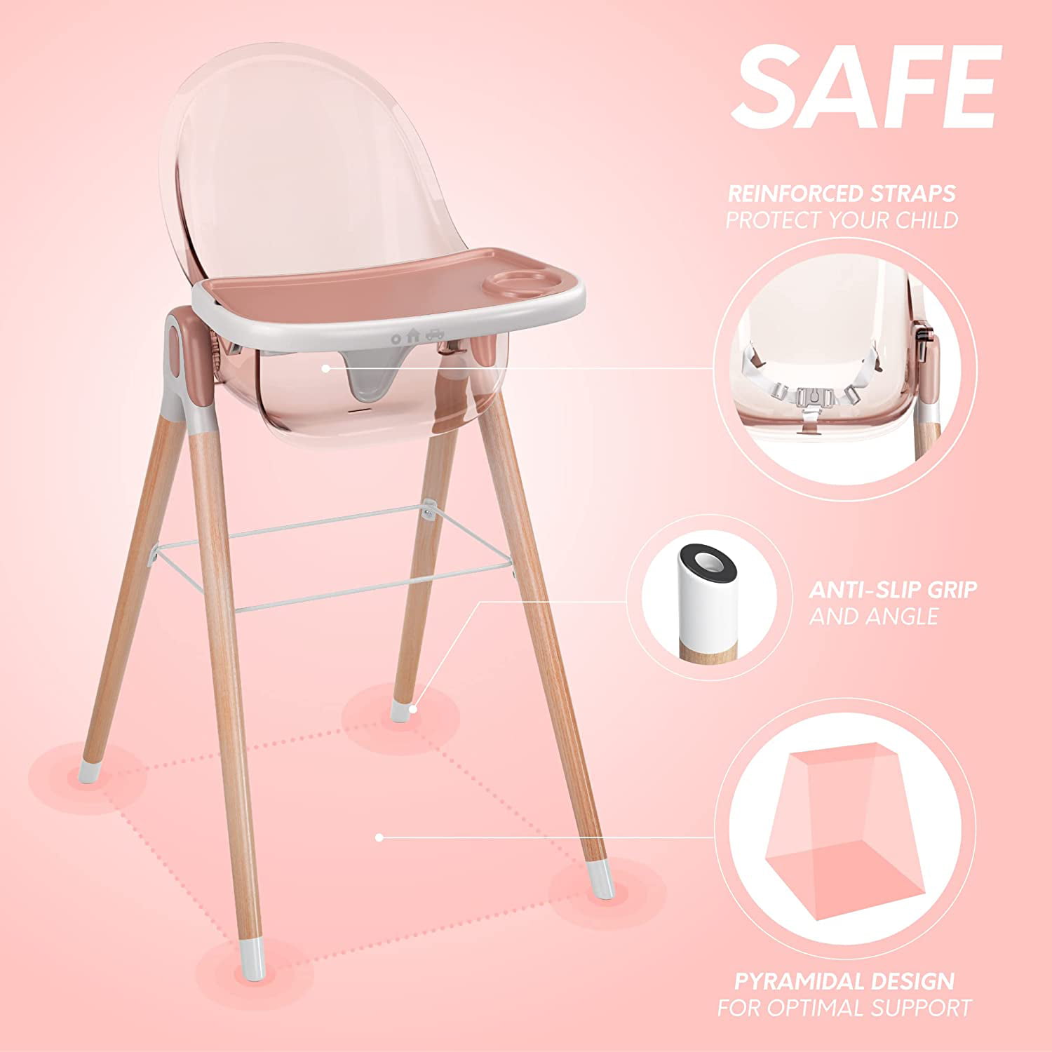 Children of Design 6-in-1 Deluxe High Chair for Babies and