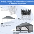 thumbnail image 5 of HOTEEL 10x20 Heavy Duty Canopy Tent, Pop up Gazebo with Netting Screened ,Waterproof Ez up Canopy with Sidewalls, Outdoor Instant Party Tent for Backyard,Gray, 5 of 10