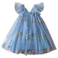 thumbnail image 4 of Newborn Infant Baby Girls Flower Butterfly Embroidery Sleeveless Dress Toddler Tulle Mesh Princess Dress, 4 of 5