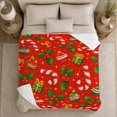 thumbnail image 5 of Festive Holiday Candy Decorations Christmas Red Pattern, Festive Holiday Scene, Warm Flannel Blanket for Living Room and Reading Nook, Art Lovers Christmas Gift, Festive Home Decor, 5 of 9