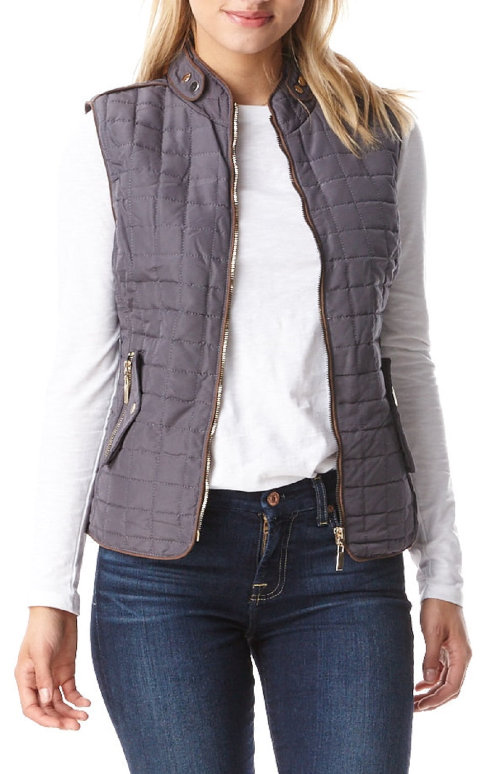 Lady Quilted Vest w/ Dual Zipper Pockets