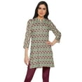 thumbnail image 1 of Moomaya Printed Side Slit Short Kurta Tunic For Women Summer Wear Ladies Kurti, 1 of 5