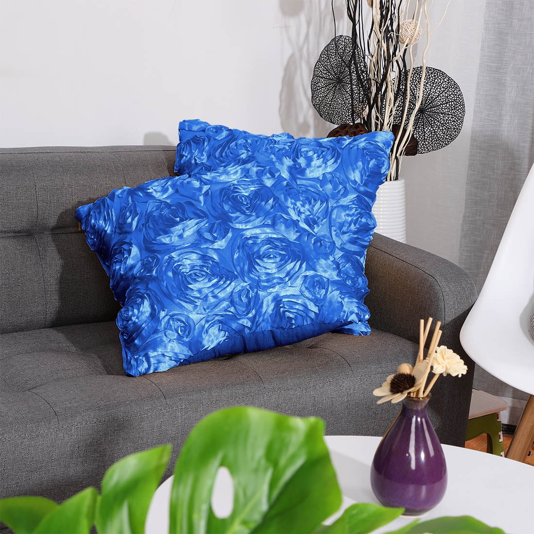 Thai Silk Decorative Pillow Cushion Cover Sofa Couch High Quality 16x16" 2pcs 