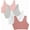 Dusk/White/Blush/Grey Heather 4-Pack, variant on womens Built Up Tank Style Sports Bra 6-Pack Color-Heather Blue/ White/ Heather Grey, Size 36-50