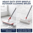 thumbnail image 3 of ILAVCLEAN Floor Scrub Brush with Long Handle Squeegee Carpet Scrubber for Cleaning Shower Deck Tub Outdoor Floors Brush, 3 of 8