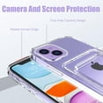 thumbnail image 3 of Compatible with iPhone 13 (6.1 inch) Case, Card Holder Camera Protection Cover for iPhone 13 + Screen Protector, Card Slot  for iPhone 13 Phone Case -Clear, 3 of 12