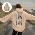 thumbnail image 4 of GEWSEY Women Teen Girls Cute Embroidered Flower Ocean Graphic Hoodies Coastal Preppy Long Sleeve Pocket Hoodie Sweatshirts (Khaki, 3XL), 4 of 7
