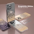 thumbnail image 2 of ULAK Glitter Case for iPhone 14 Pro Max, Clear Slim Shockproof Bumper Phone Case for Apple iPhone 14 Pro Max 2022 for Women Girls, Gold Glitter, 2 of 7