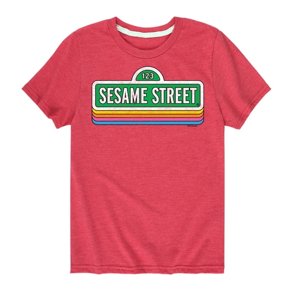 Sesame Street - Logo Repeated- Toddler and Youth Short Sleeve Graphic T-Shirt