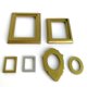 thumbnail image 1 of Marco de espejo para casa de mu?ecas, accesorio para muebles en miniatura, marco de fotos para decoración de casa de mu?ecas, accesorios para casa de mu?ecas (6 uds, cobre plateado) ZefeiWu 8390615482431, 1 of 1