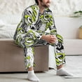 thumbnail image 5 of Mens Pajamas Set, Green Glasses Tie Owl Button Down Long Sleeve Loungewear Sleepwear Pjs sets for Men, 5 of 5
