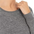thumbnail image 3 of Fruit of the Loom Women's 2-Pack Micro Waffle Thermal Crew Top , Smoke Heather/Smoke Heather, 2X, 3 of 5
