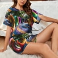 thumbnail image 4 of Rateoe Colorful Tire Tunnel Park Pattern Women's Short-Sleeved Pajama Set - 2 Piece Soft and Lightweight Sleepwear Set-XX-Large, 4 of 7