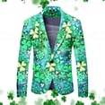 thumbnail image 2 of JHLZHS Black Suit Jacket for Men Mens St Patrick's Day Festive Style All over Printed Four Leaf Jacket Suit Mens Slim Fit Suit Jacket Short Mens Suit Jacket Blue, 2 of 5