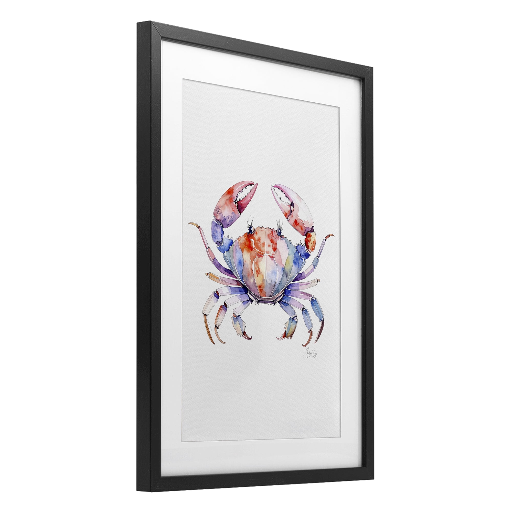 Stupell Industries Tide Dancer Crab Black Framed Print Under Glass, design by Shelly Craig