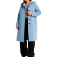 thumbnail image 2 of Trench Coat Women with Hood Single Peacoats (Light Blue XL), 2 of 4