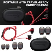HyperX Cloud Earbuds With 3.5mm Jack, Built-in Mic Gaming Headphones with Mic for Nintendo Switch and Mobile Gaming - Red