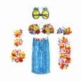 thumbnail image 1 of Conjunto de Traje tropical Soledad Vestido de lujo para mujer Diadema Gafas Azul 80CM, 1 of 10