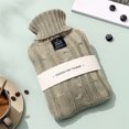 thumbnail image 2 of Ounissouiy Bolsas de agua caliente con tapa lavable botella a prueba de frío 1000ML contenedor de punto Anti-escaldado calentador de manos mujer novia Suministros térmicos Gris 1000ml Ounissouiy HA071611-03, 2 of 6
