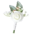 thumbnail image 2 of Novio Boutonniere Artificial Rose Flores Ramilletes para , Blanco Yotijar Boutonnieres de rosas, 2 of 7