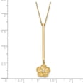 thumbnail image 2 of Primal Gold 14 Karat Yellow Gold Satin Flower Dangle Cubic Zirconia with 2-inch Extension Necklace, 2 of 3