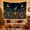 thumbnail image 3 of Luna Moths with Crescent Moon and Wildflowers, Mystical Cottagecore Style for Moth Lovers, Celestial Wall Decor Housewarming Gift, Tapestry Wall Hanging for Bedroom and Dorm, 3 of 7