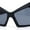 Matte Black - Solid Black, variant on Thick Hard Angular Mad Thick Brow Crop Side Cat Eye Sunglasses Slate Tortoise - Smoke